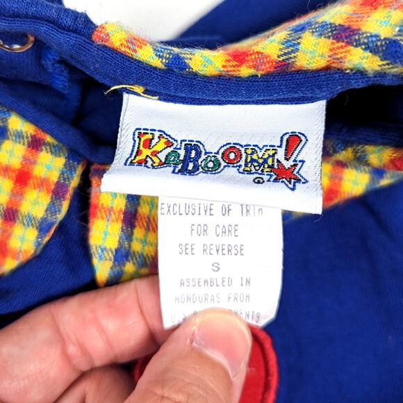 Vtg 90s Kaboom Tunic Shirt Girls Sz Small 4-5T Blue Apple School Plaid - Picture 5 of 5